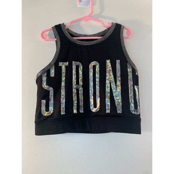 JUSTICE ACTIVE Girl’s Black/Silver STRONG Sports Bra / Size: Large 14 - Picture 5 of 8